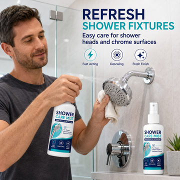 Schnell wirkendes Kalkentferner-Spray für die Dusche