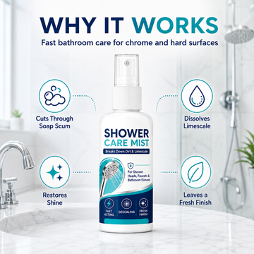 Schnell wirkendes Kalkentferner-Spray für die Dusche